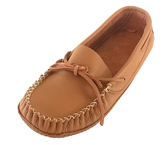 Wakonsun Men's Wide Width California Tan Leather Moccasins