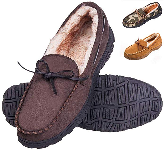 MIXIN Men's Comfortable Casual Indoor Outdoor Slip On Driving Loafers Rubber Sole Moccasins Slippers Shoes