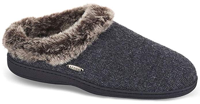 Acorn Women's Chinchilla Clog Ragg Dark Charcoal Heather Large M