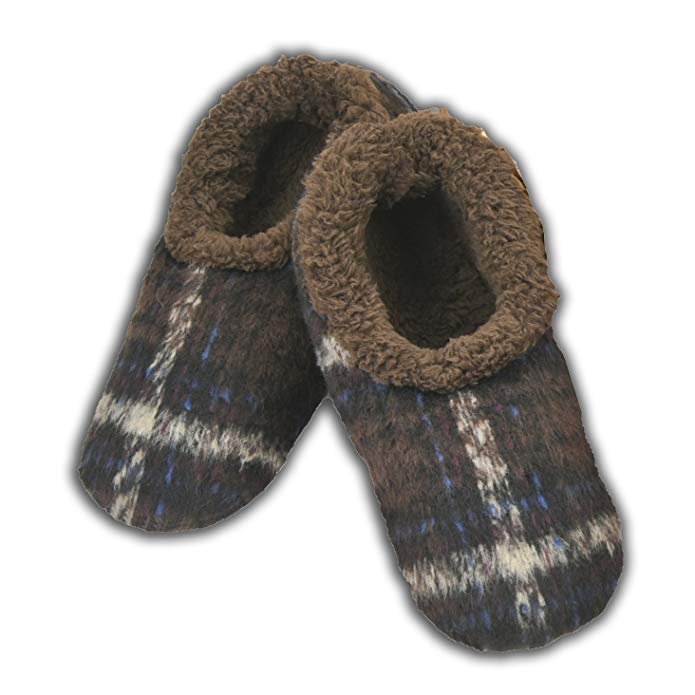 Snoozies Mens Modern Plaid Indoor House Slippers