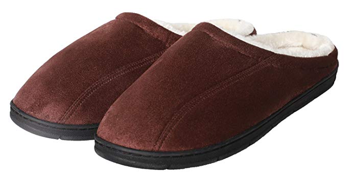 CareBey Men's Comfortable Winter Warm House Slip On Memory Foam Plush House Slippers