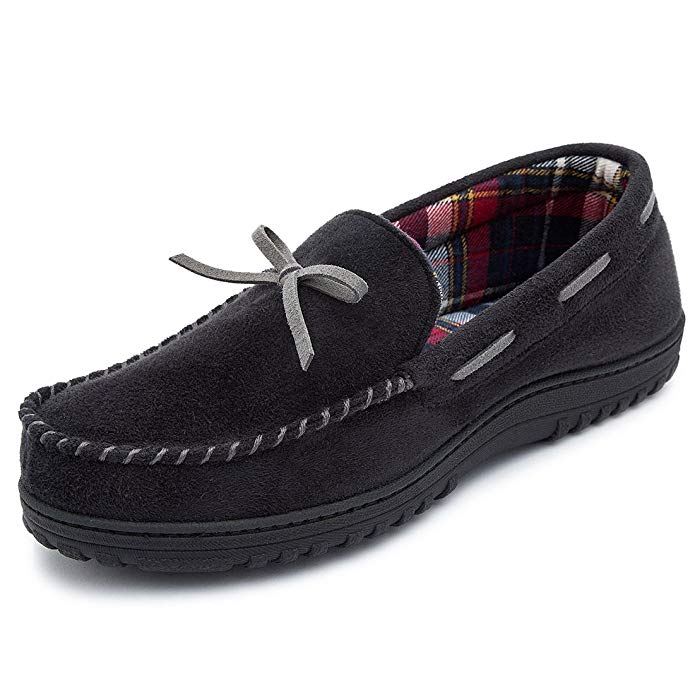 RockDove Men’s Memory Foam Faux Moosehide Moccasin Slipper