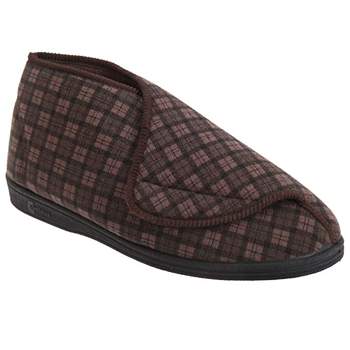 Comfylux Mens James Check Boot Slippers