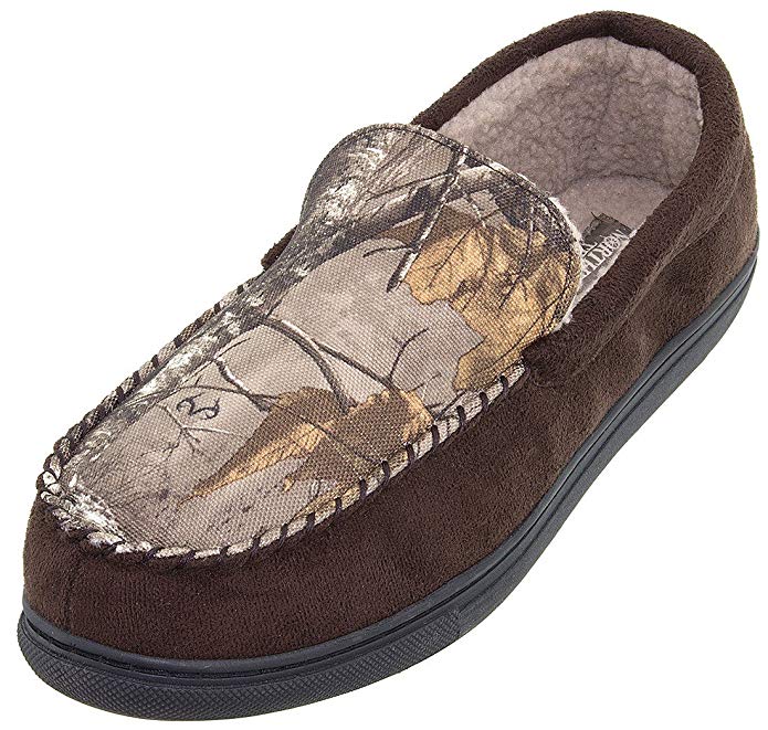 Northern Trail Brown Camo Moccasin Slippers for Men