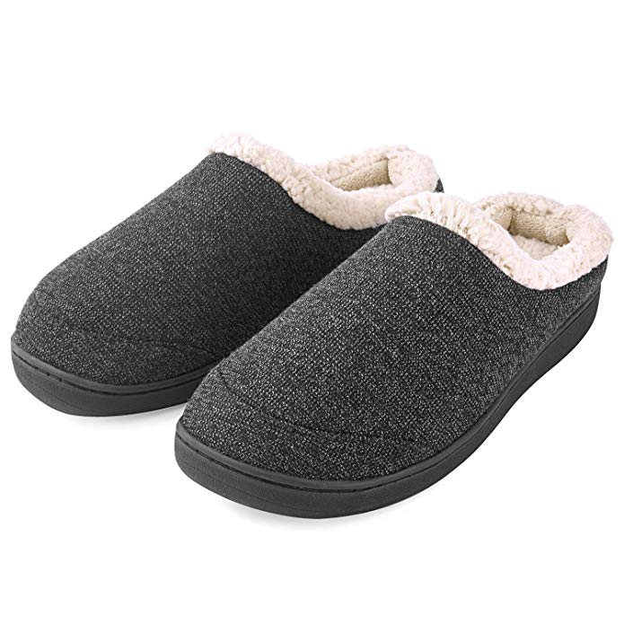 1988 Marco M.Kelly Men's Two-Tone Memory Foam Anti-Slip House Indoor/Outdoor Breathable Warm Suede Slippers Shoes