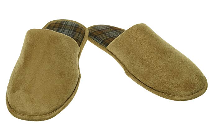 John Ashford Faux Suede Slippers Tan Medium 8-9