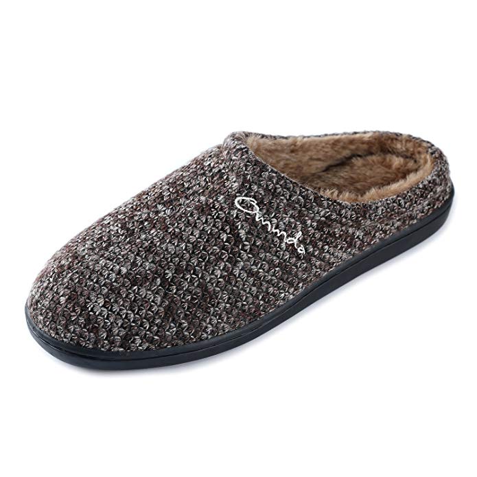 Insun Men's Plush Slippers Winter Slippers for Men Indoor