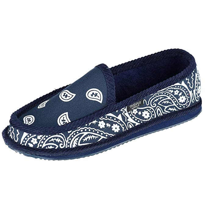 Trooper America Men's Bandana Print Slip On Slipper Shoe