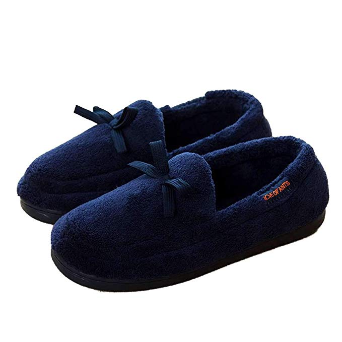 Womens Indoor Soft Slippers Bow Cozy Warm Slip-On House Bedroom Fuzzy Shoes