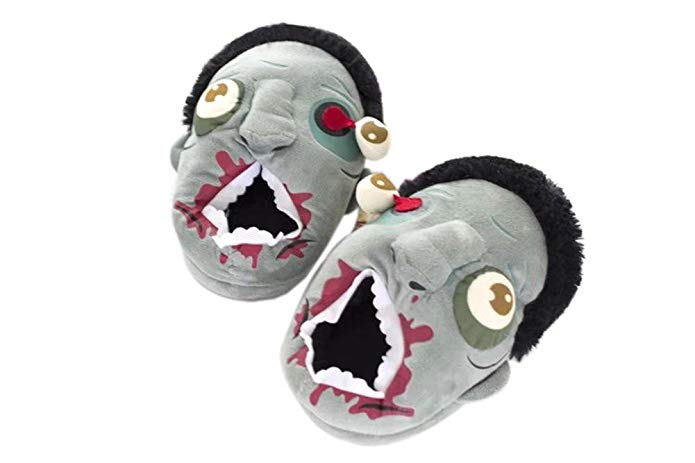 Bronze Times(TM) Unisex Fuzzy Soft Baggy Zombie Plush House Slippers (Green)