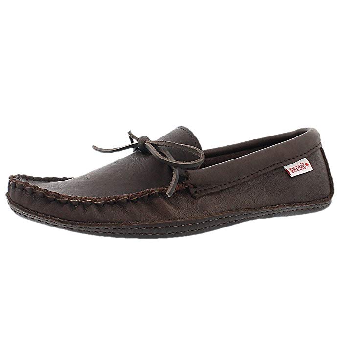 SoftMoc Men's Double Sole Moose Hide Moccasins, Fudge