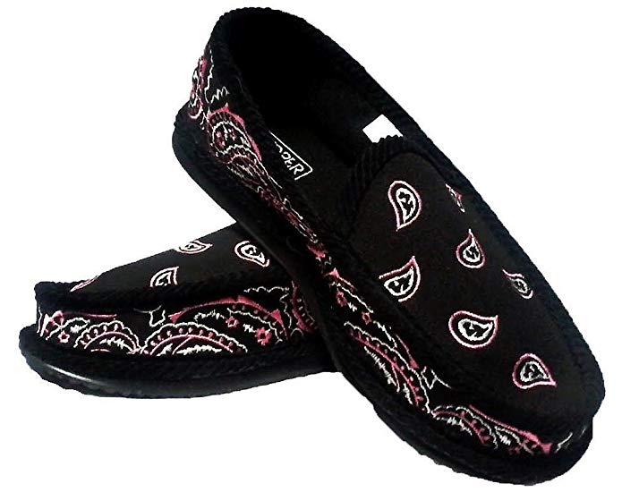 Trooper America Black White Pink Bandana House Shoes Slippers Trooper Brand Size 4-13 (8)