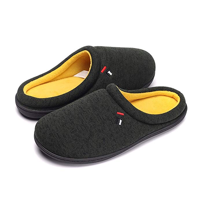 QYTBM Men's House Slipper Cotton Memory Foam Indoor Outdoor Slippers