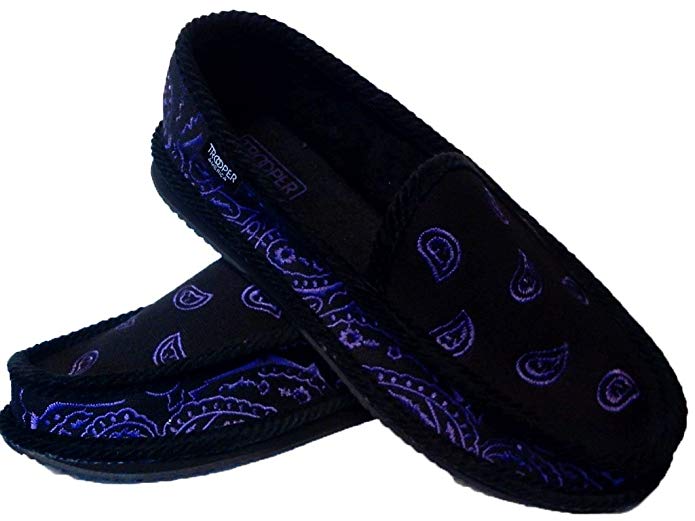 Black and Purple Bandana House Shoes Slippers Trooper Brand New 8 9 10 11 12 13