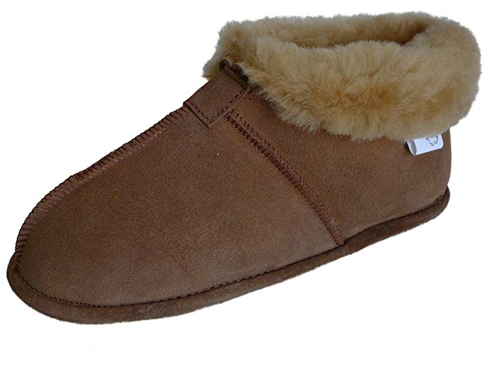 WoolWorks Model 9778 Mens Australian Sheepskin Slippers - Soft Leather Sole