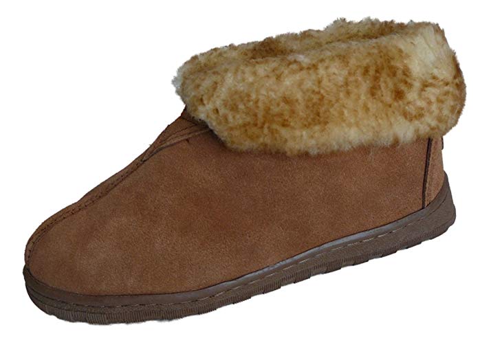 WoolWorks Men's Australian Sheepskin Slippers Suede Wool - Model 9-75B