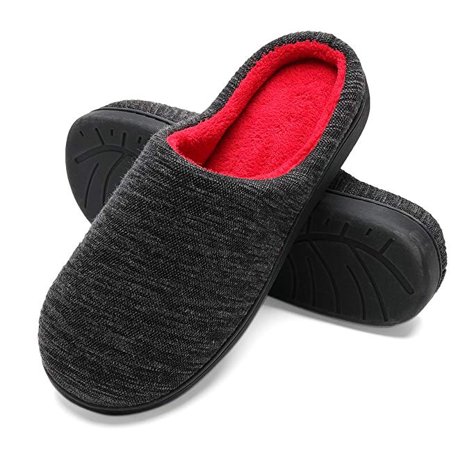 Men's Two-Tone Memory Foam Slipper Anti-slip Comfort Cozy House Slippers