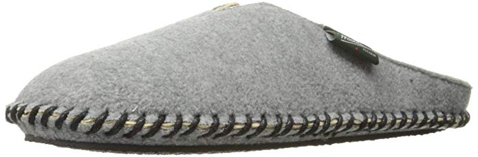 Woolrich Men's Fleece Mill Scuff Slipper, Black, Large/10-11 M US