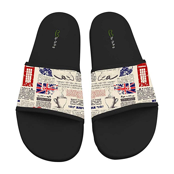 TA-TA FROG UK Newspapers Fashion Slide Sandals Indoor & Outdoor Slippers