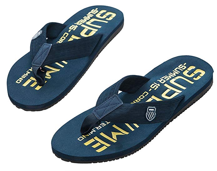 EURO SKY Mens Summer Flip Flops Shoes Beach Sandals Indoor Outdoor Slipper