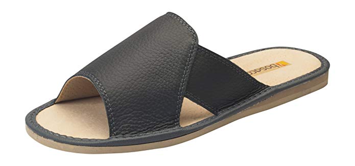 Bosaco Mens Comfort Luxury House Slip On Slippers Genuine Leather