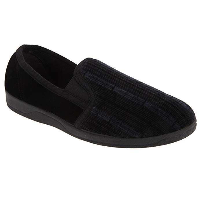 Sleepers Mens Sean Twin Gusset Velor Slippers