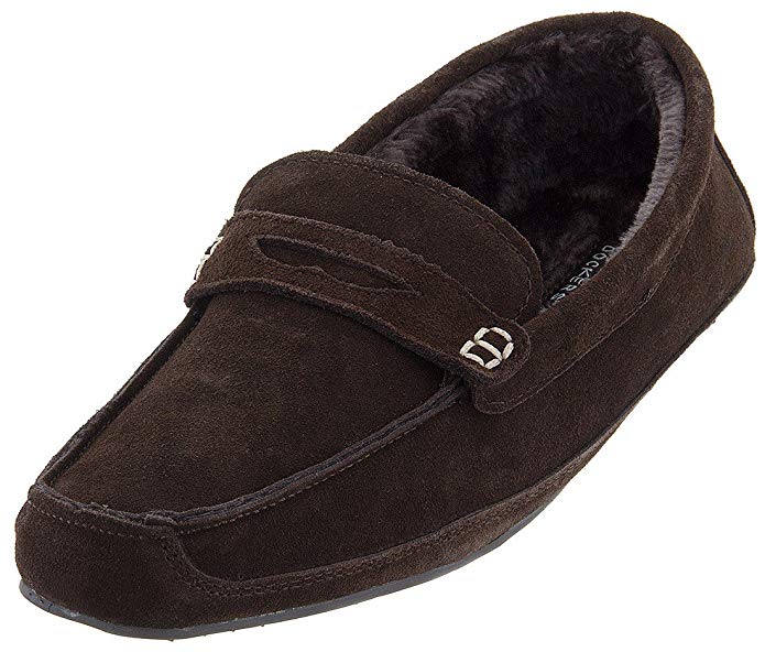 Dockers Men's Leather Moccasin Slippers