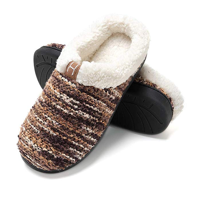 Men's Memory Foam Plush Anti-Skid House Slippers,Breathable Slippers Indoor/Outdoor Use