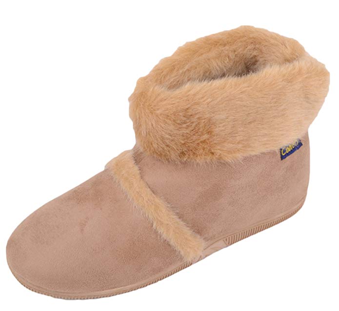 Mens Slip On Slippers / Boots / Indoor Shoes with Warm Faux Fur Inners