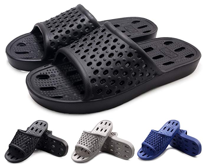 WangJiaoHou Men’s Shower Bath Slippers Swimming Beach Water Sandals Slides for Indoor Outdoor