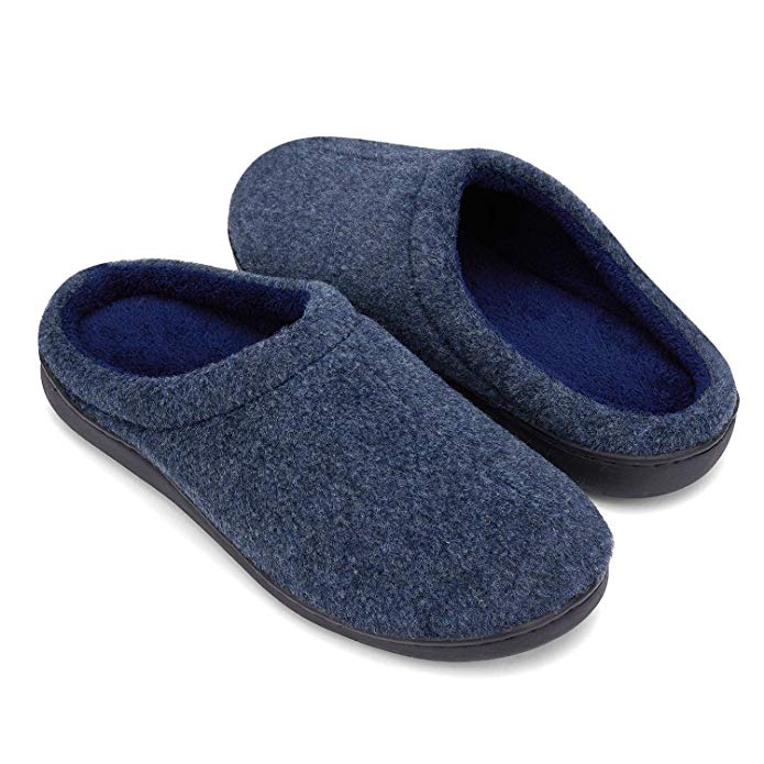 DRSLPAR Men's House Clog Slippers Comfort Fleece Lining Memory Foam Slip-on Indoor Outdoor Slippers