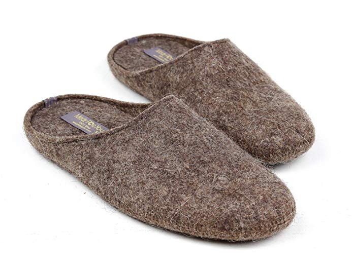 Made For You Men’s Natural Wool Slippers with Non-Slip Rubber Soles, Hypoallergenic, Lightweight