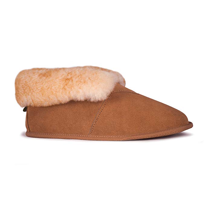 RJ's Fuzzies Men's Soft Sole Bootie Slipper (12, Chestnut)