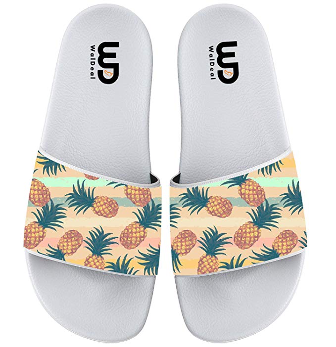 Pineapple Collage Print Summer Slide Slippers for Men Women Indoor Outdoor Soft Casual Sandals Shoes