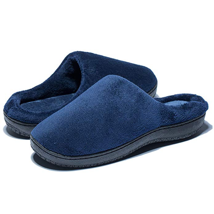 Duckmole House Slippers Men Memory Foam Coral Fleece Shoes Nonslip Soft Comfort Indoor Bedroom Footwear