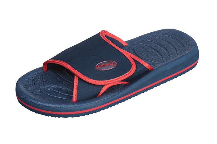 Roxoni Men's Comfortable Non Slip Flip Flop Shower Shoe Adjustable Beach Slide Sandal Slipper