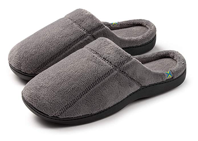 Roxsoni Men's House Slippers; The Perfect Rubber Sole Slip On Comfort Classic House Shoe