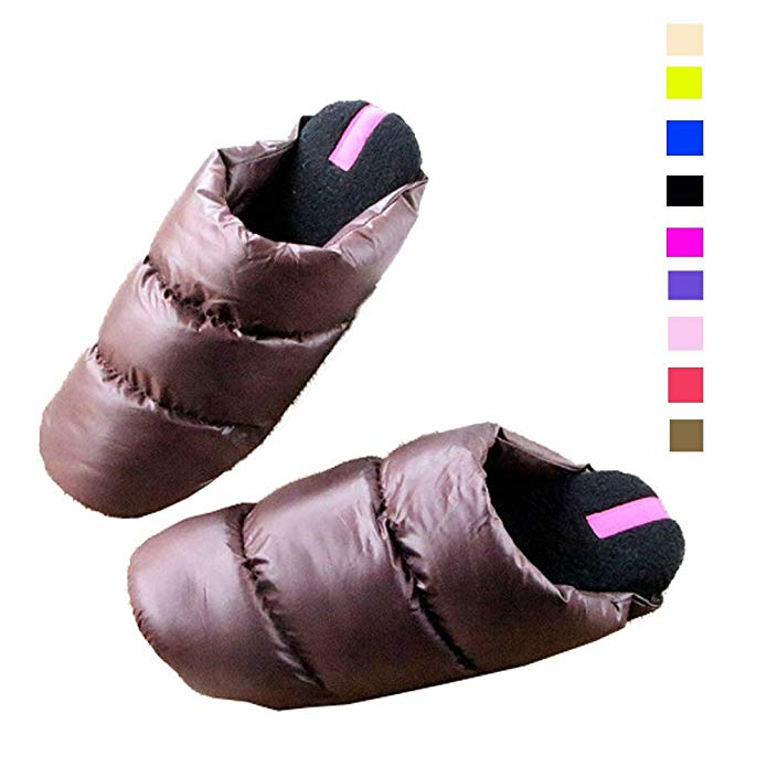 Down Slippers Memory Foam Slippers Warm Fleece Lined Indoor Outdoor House Shoes