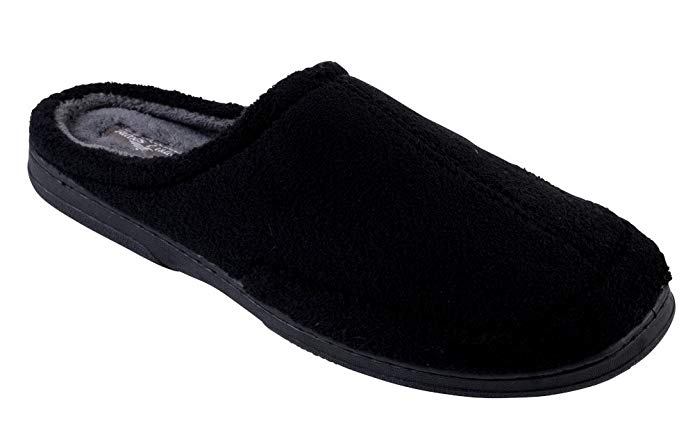 J. Fiallo Mens Terry, Plush and Relaxing Slip-on Clog Slippers In 3 Cool Two Tone Colors