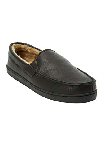 KingSize Men's Big & Tall Romeo Slippers, Black Big-14W