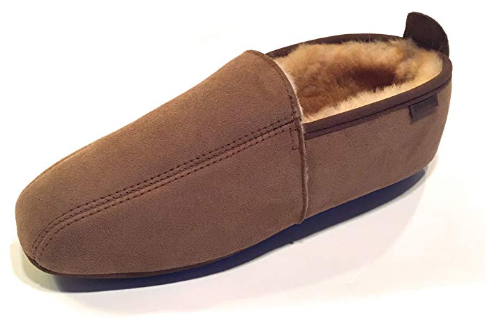 Qwaruba Devon Sheepskin Slipper, Suede Sole