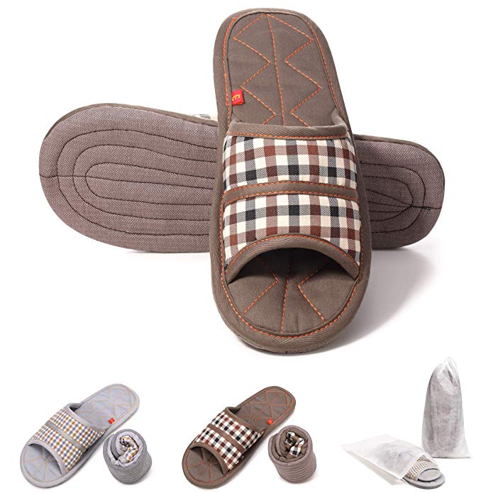 DESNC02 Handmade Slippers Cotton Quiet Light Machine Washable Plaid Nordic Style for Women Men